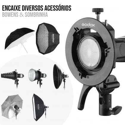 Imagem de Softbox Grid 60x60 Godox Com Tripé 2m Para Flash Speedlite V1 Ad200 Ml60