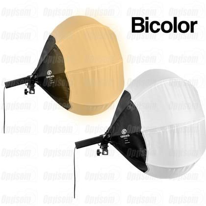 Imagem de Softbox Lanterna Balão Chines Lampada Led Bicolor Greika 65cm + Tripé