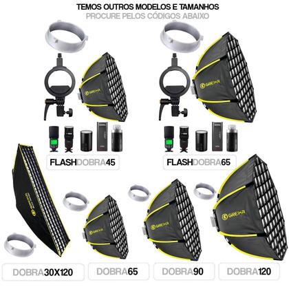 Imagem de Softbox Octa Com Grid Greika 65cm Dobrável Encaixe Bowens