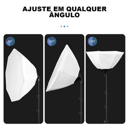 Imagem de Softbox Octagonal 70cm Luz Contínua + Lâmp 85W + Tripé