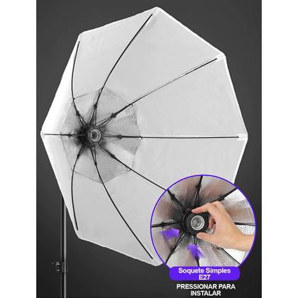 Imagem de Softbox Octagonal 70cm Luz Contínua + Lâmp 85W + Tripé