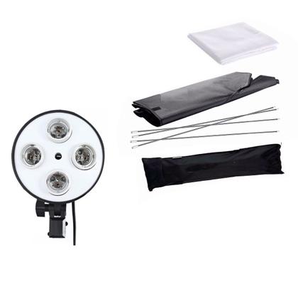 Imagem de Softbox Quadrúplo 60x60cm Bocal E27 Greika Luz Continua