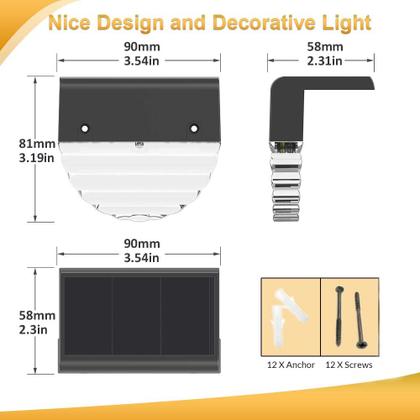 Imagem de Solar Deck Lights Melunar, pacote com 6 LED à prova d'água para exterior