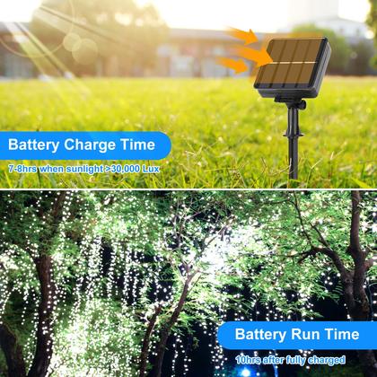 Imagem de Solar Fairy String Lights BeSlowe, pacote com 4, 22 m 800 LED, impermeável