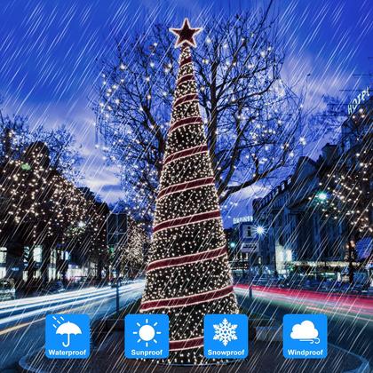 Imagem de Solar Fairy String Lights BeSlowe, pacote com 4, 22 m 800 LED, impermeável