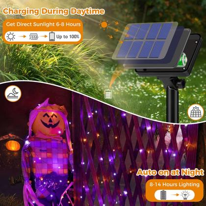 Imagem de Solar Halloween String Lights btfarm 320LED 40m, pacote com 4