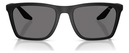 Imagem de Solar Masculino Polarizado Prada Linea Rossa Ps B08s Orig. Quadrado Preto Fosco Cinza Polarizada Preto Fosco Preto/vermelho Fosco