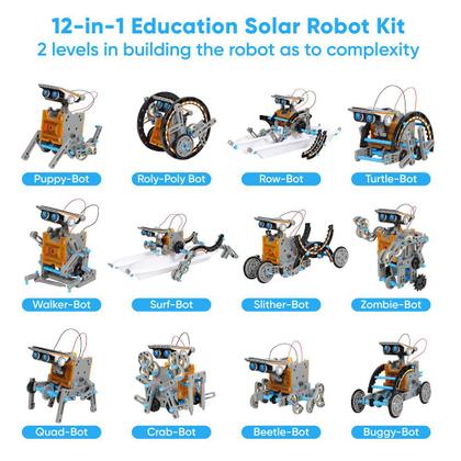 Imagem de Solar Robot Toy Sillbird STEM 12 em 1 Education para crianças 8-1