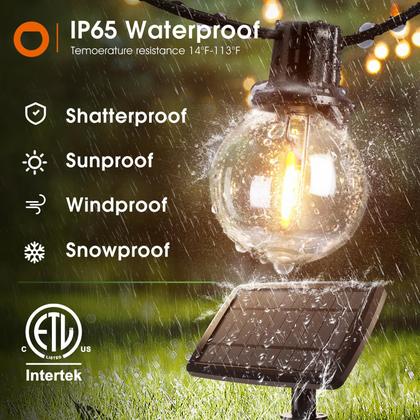 Imagem de Solar String Lights Addlon 15m G40 27 LED à prova d'água