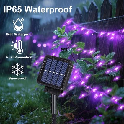 Imagem de Solar String Lights ANGMLN 200LED 8 modos impermeáveis roxos