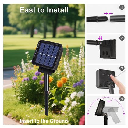 Imagem de Solar String Lights ANGMLN 200LED 8 modos impermeáveis roxos