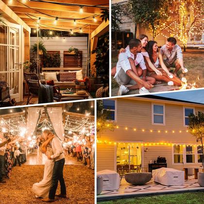 Imagem de Solar String Lights Bosceos de 50 pés reguláveis com temporizador remoto