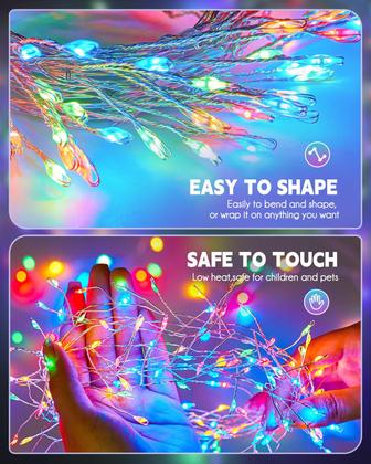 Imagem de Solar String Lights Brightown 480 LED 12 m, multicolorido, pacote com 2