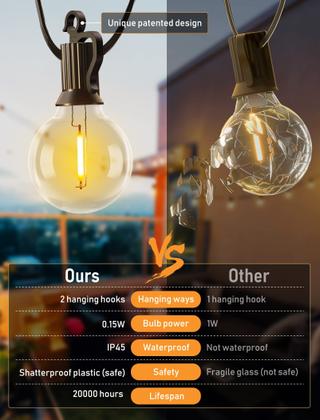 Imagem de Solar String Lights Brightown 58FT com 26 lâmpadas LED remotas