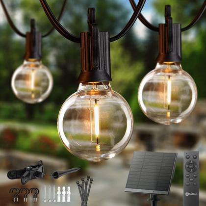 Imagem de Solar String Lights Brightown 58FT com 26 lâmpadas LED remotas