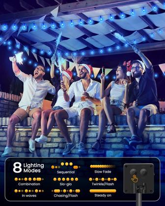 Imagem de Solar String Lights Brightown Blue 60 LED 11 m à prova d'água