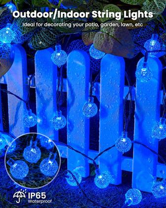 Imagem de Solar String Lights Brightown Blue 60 LED 11 m à prova d'água