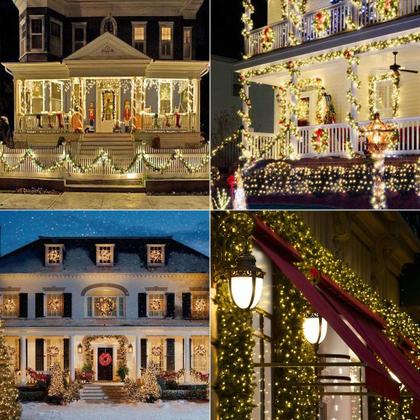 Imagem de Solar String Lights Brizled, pacote com 2, 66 pés e 400 LED, branco quente