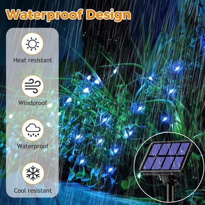 Imagem de Solar String Lights btfarm 160LED 20m, 8 modos, azul, pacote com 2
