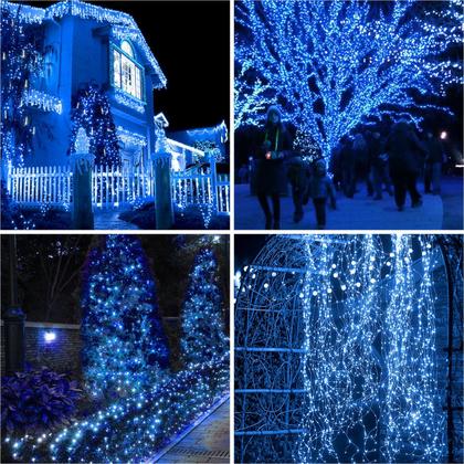 Imagem de Solar String Lights btfarm 160LED 20m, 8 modos, azul, pacote com 2