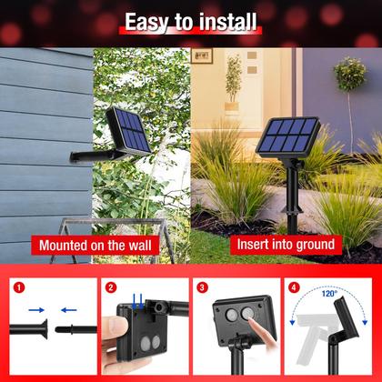 Imagem de Solar String Lights btfarm, pacote com 4, 320 LED, 40 m, vermelho, impermeável