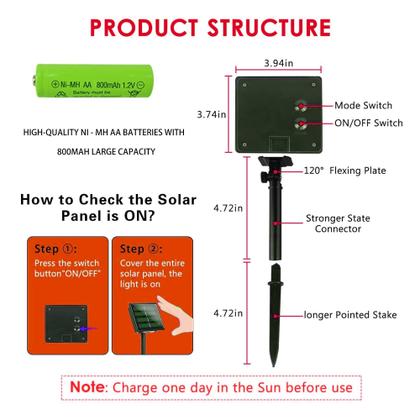 Imagem de Solar String Lights Dazzle Bright, pacote com 2, 14 m, 240 LED, vermelho