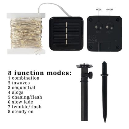 Imagem de Solar String Lights Dazzle Bright, pacote com 2, 14 m, 240 LED, vermelho