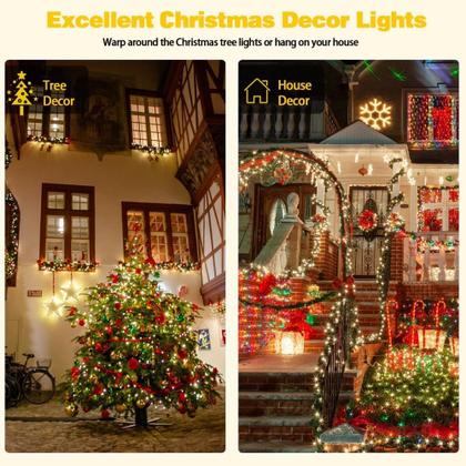 Imagem de Solar String Lights EEW 400 LED, pacote com 4, impermeável, 8 modos