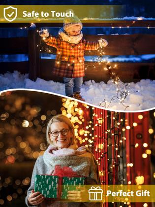 Imagem de Solar String Lights EEW 400 LED, pacote com 4, impermeável, 8 modos