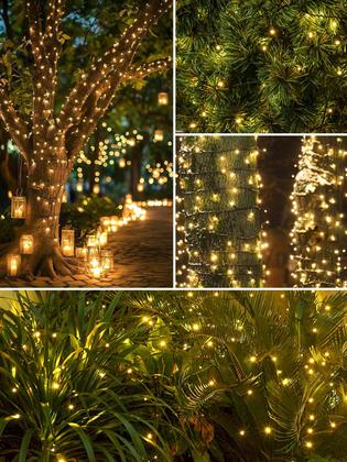 Imagem de Solar String Lights EEW 600 LED 8 modos à prova d'água, branco quente