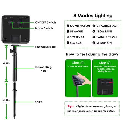 Imagem de Solar String Lights EEW, pacote com 2 unidades, 200 LED, fio verde, impermeável