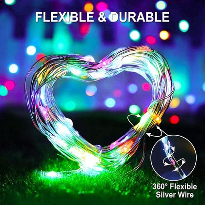 Imagem de Solar String Lights JMEXSUSS, pacote com 4, 100 LED, 10 m, à prova d'água