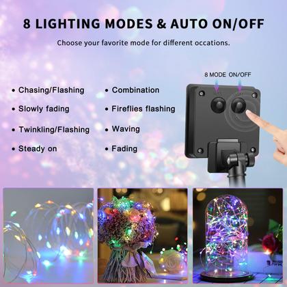 Imagem de Solar String Lights JMEXSUSS, pacote com 4, 100 LED, 10 m, à prova d'água