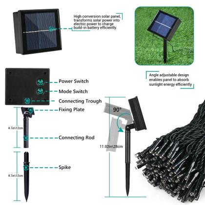 Imagem de Solar String Lights Joomer 32m 300 LED 8 modos à prova d'água