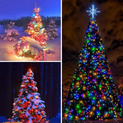 Imagem de Solar String Lights KAQ 132 pés 400LED, pacote com 4 unidades, multicoloridas, IP65