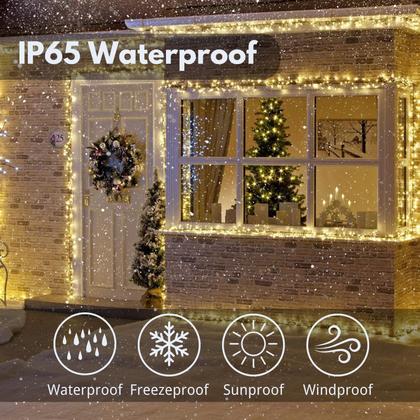 Imagem de Solar String Lights KAQ 2PK 200LED 20m, branco quente, 8 modos