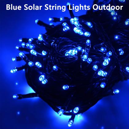 Imagem de Solar String Lights KAQ Upgrade, pacote com 2, 180 m, 500 LED, azul