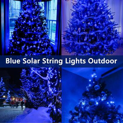 Imagem de Solar String Lights KAQ Upgrade, pacote com 2, 180 m, 500 LED, azul