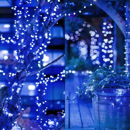 Imagem de Solar String Lights KAQ Upgrade, pacote com 2, 180 m, 500 LED, azul