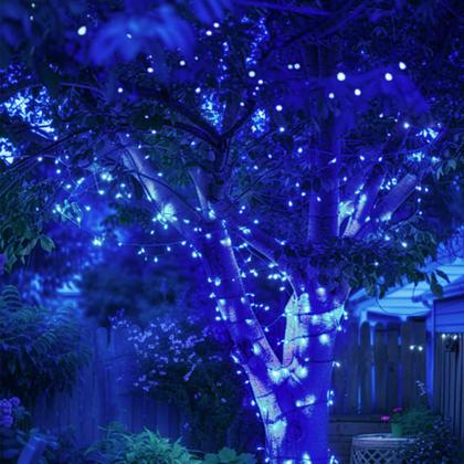 Imagem de Solar String Lights KAQ Upgrade, pacote com 2, 180 m, 500 LED, azul