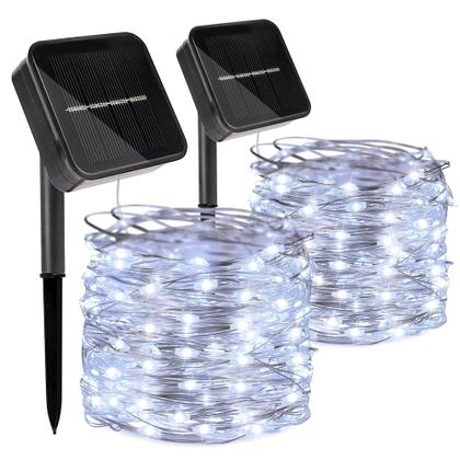 Imagem de Solar String Lights kemooie, 2 pacotes, 200 LED, 20 m, à prova d'água