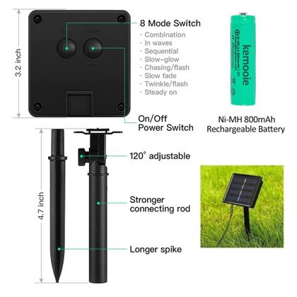 Imagem de Solar String Lights kemooie, 2 pacotes, 200 LED, 20 m, à prova d'água