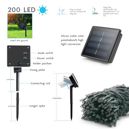 Imagem de Solar String Lights LALAPAO, pacote com 2, 44 m, 400 LED, à prova d'água