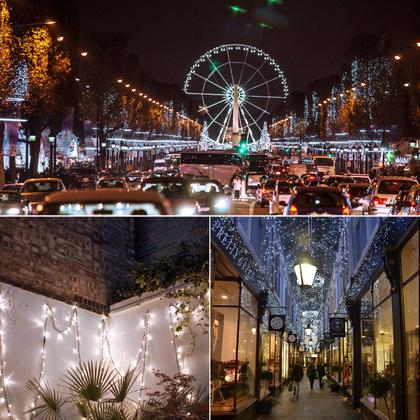 Imagem de Solar String Lights LALAPAO, pacote com 2, 44 m, 400 LED, à prova d'água