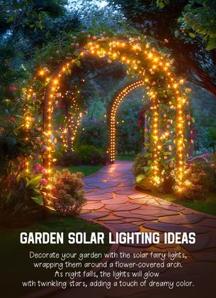 Imagem de Solar String Lights Minetom 600 LED 198 pés 8 modos branco quente