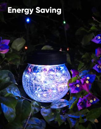 Imagem de Solar String Lights PARTPHONER, pacote com 6 unidades, impermeáveis, multicoloridas