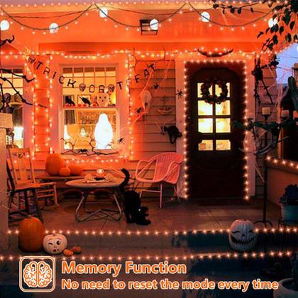 Imagem de Solar String Lights QITONG, pacote com 2, 23 m, 200 LED, laranja