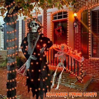 Imagem de Solar String Lights QITONG, pacote com 2, 23 m, 200 LED, laranja