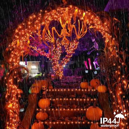 Imagem de Solar String Lights QITONG, pacote com 2, 23 m, 200 LED, laranja