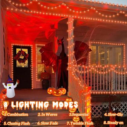 Imagem de Solar String Lights QITONG, pacote com 2, 23 m, 200 LED, laranja